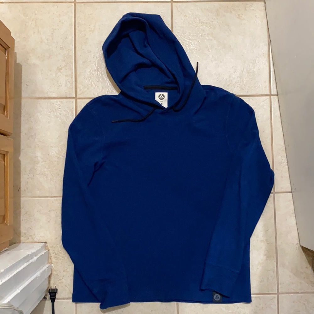 American Giant Blue Pullover Hoody Sweater